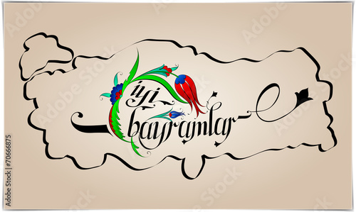 Kaligrafi; Bayram Tebriği