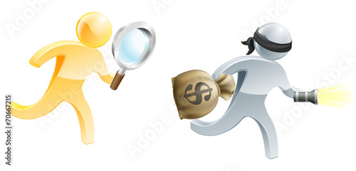 Running after burglar