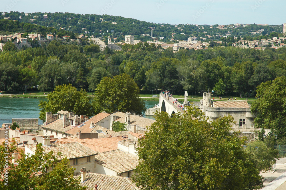 Vista del ponte di Avignone, Provenza, Francia