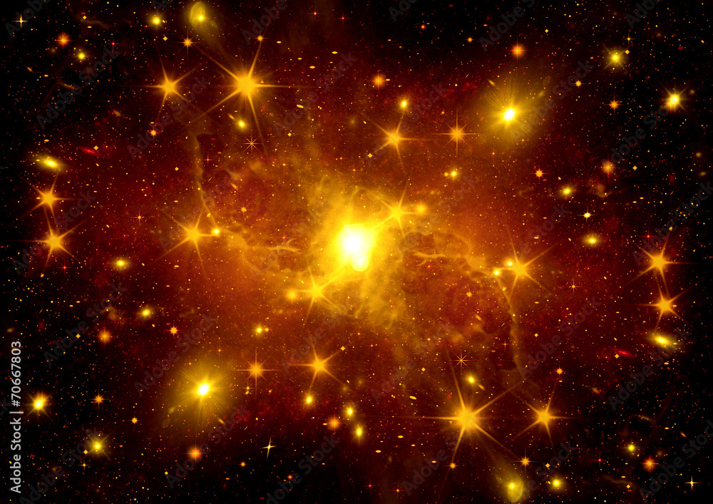 Stars of a planet and galaxy in a free space Stars of a planet and galaxy in a free space