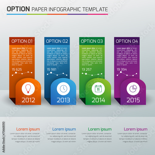 One,two,three,four - option business infographic,light