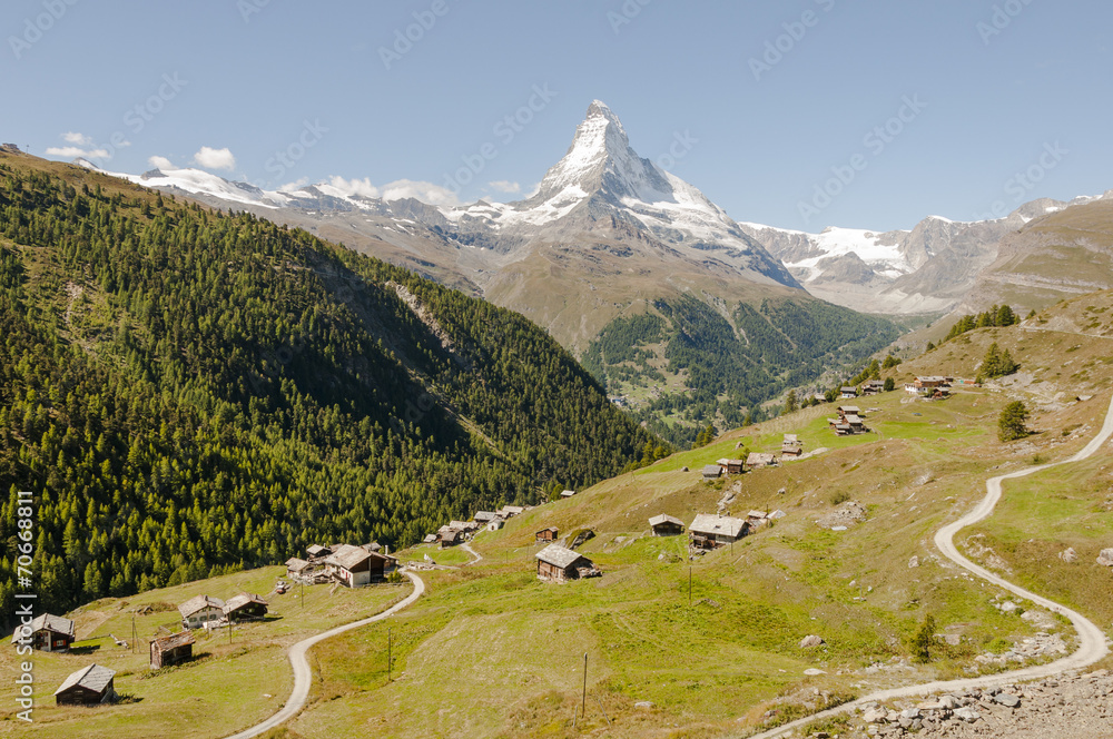 Zermatt, Findeln, Höhenweg, Bergdorf, Alpen, Sommer, Schweiz