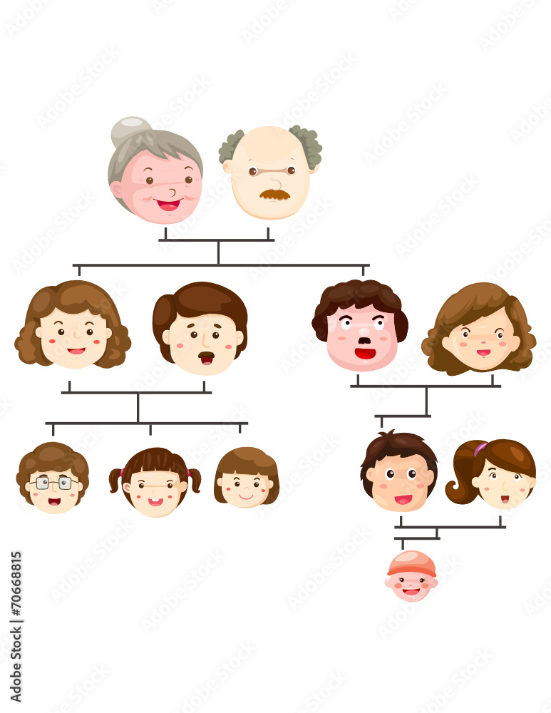 cartoon family tree