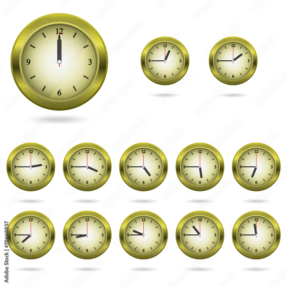 Set of colorful clock icon Set of colorful clock icon