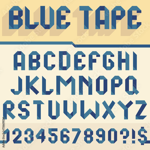 Blue tape alphabet