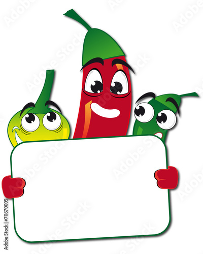 Funny peppers with poster