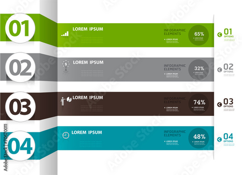 Infographics design template.step by step number options
