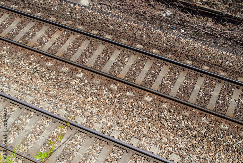 Obraz premium Rotaie di binari ferroviari, Ferrovia dei treni
