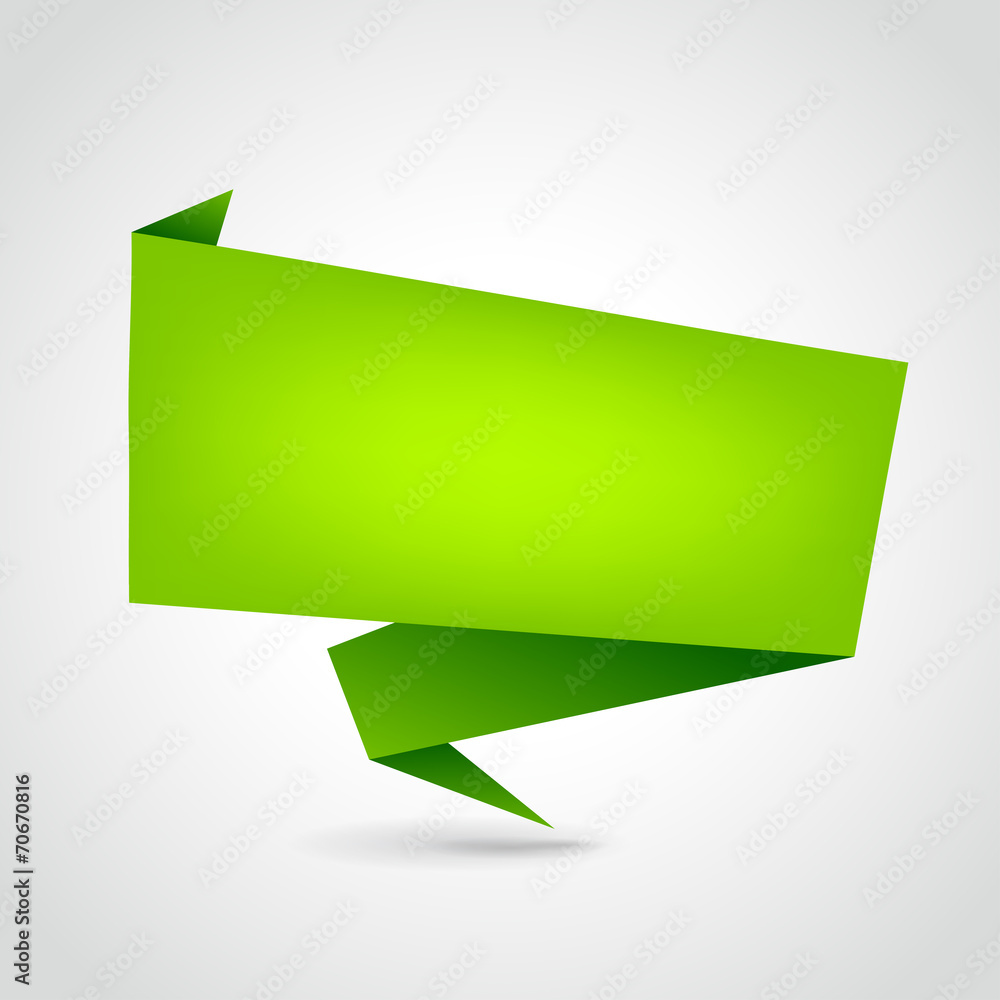 Vector green origami Vector green origami