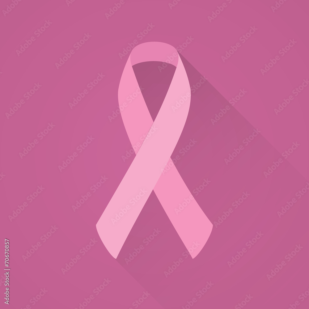 Breast ribbon with long shadow Breast ribbon with long shadow