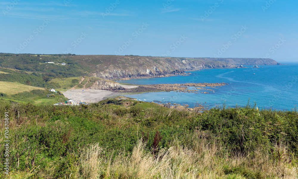 The Lizard peninsula coast Cornwall to Kennack Sands panorama The Lizard peninsula coast Cornwall to Kennack Sands panorama