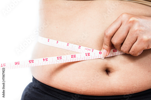 Wallpaper Mural Woman measuring waist line with tape measure Torontodigital.ca