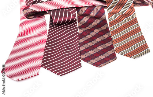 colorful ties on white