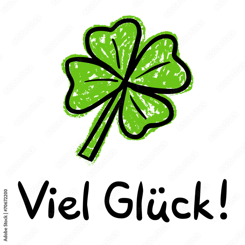 Viel Gl ck Karte Mit Vierbl ttrigem Kleeblatt Kreidezeichnung Stock viel-gl-ck-karte-mit-vierbl-ttrigem-kleeblatt-kreidezeichnung-stock