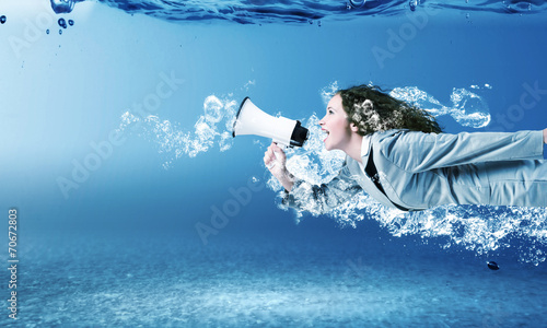 Woman underwater photo