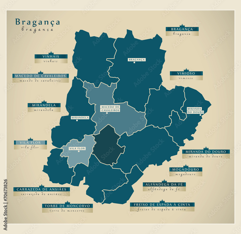 Modern Map - Braganca PT