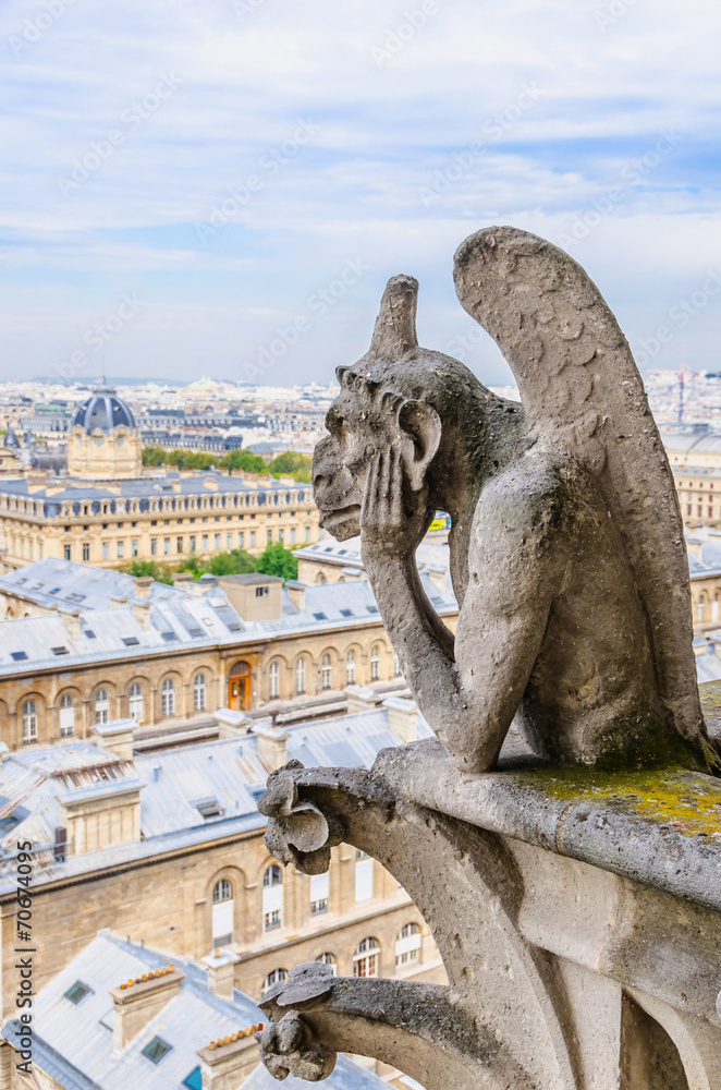 Gargoyle observes Paris