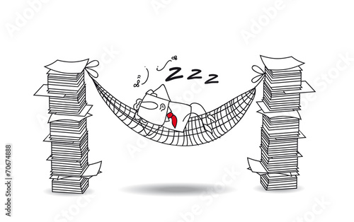 joe is  sleeping in a hammock