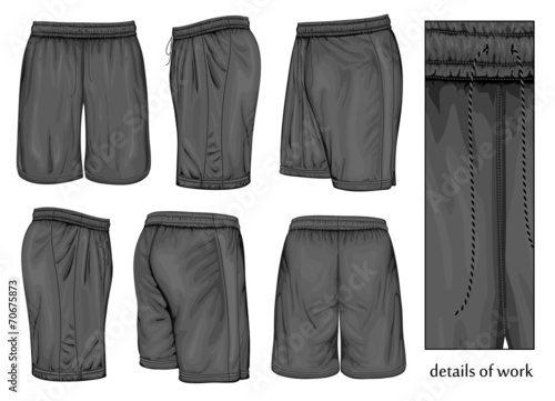 Men's black sport shorts.