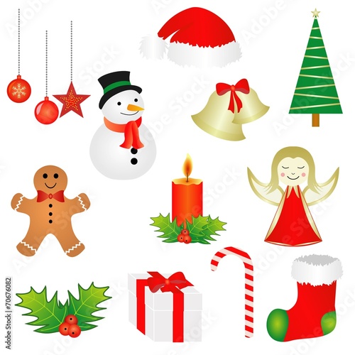 Weihnachten Icons rot und grün