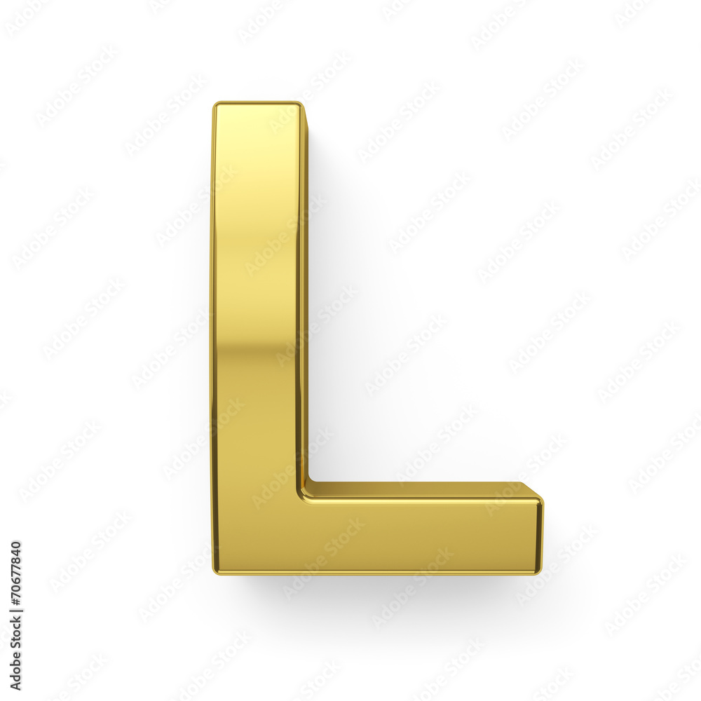 3d render of golden alphabet letter simbol - L 3d render of golden alphabet letter simbol - L