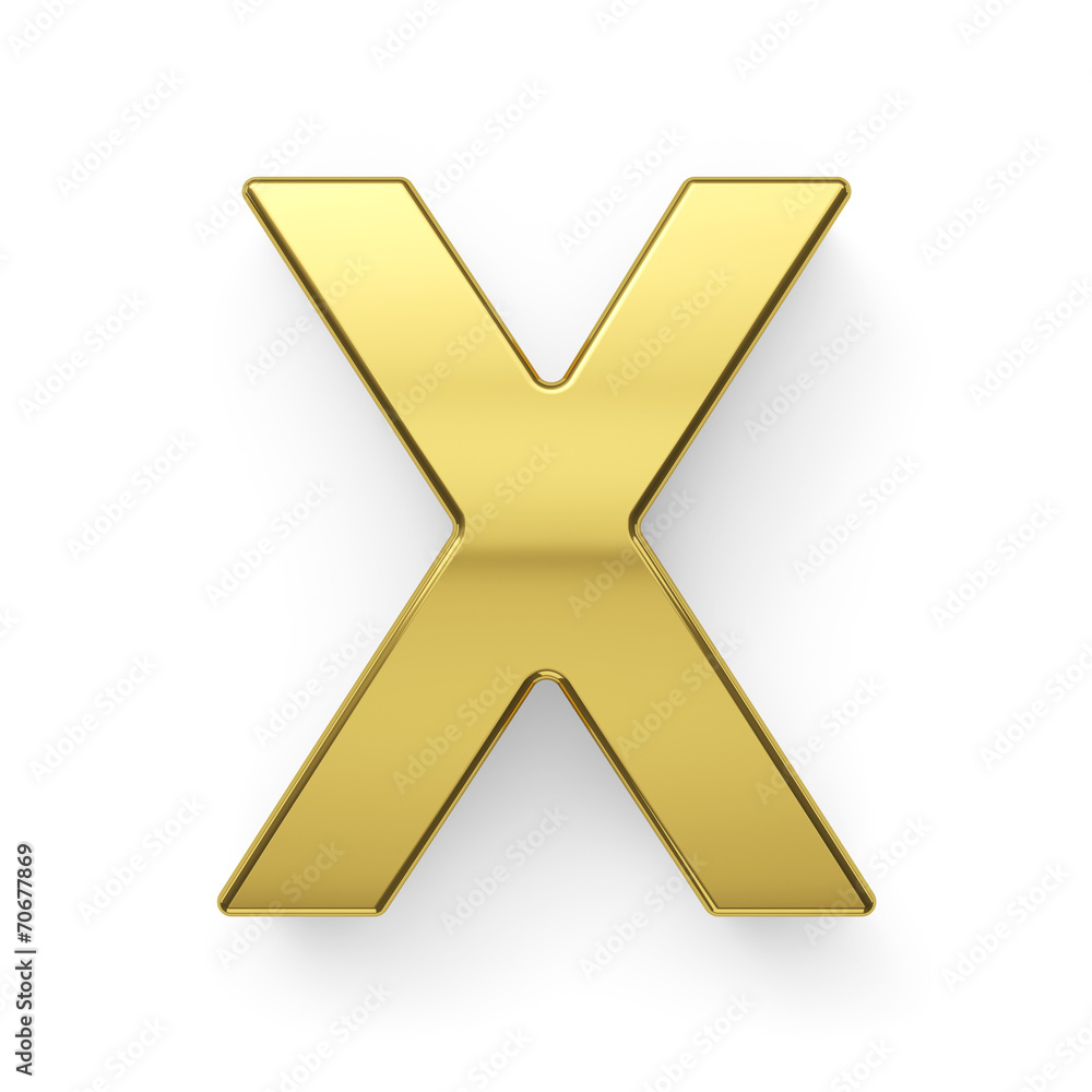 3d render of golden alphabet letter simbol - X 3d render of golden alphabet letter simbol - X
