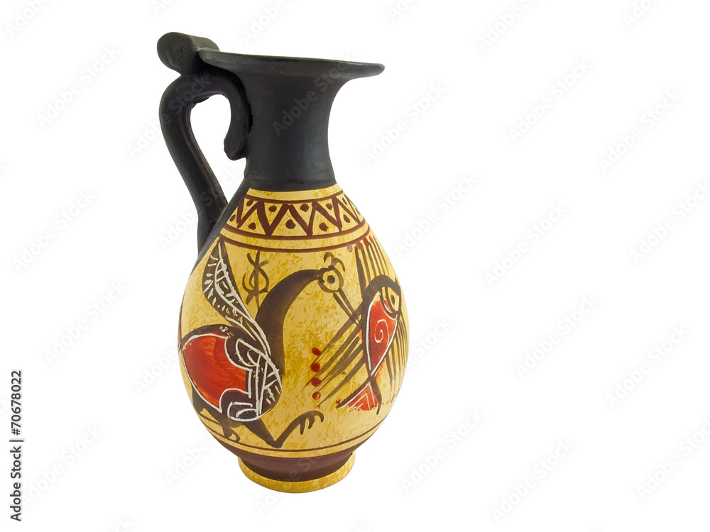 Greek vase on white background