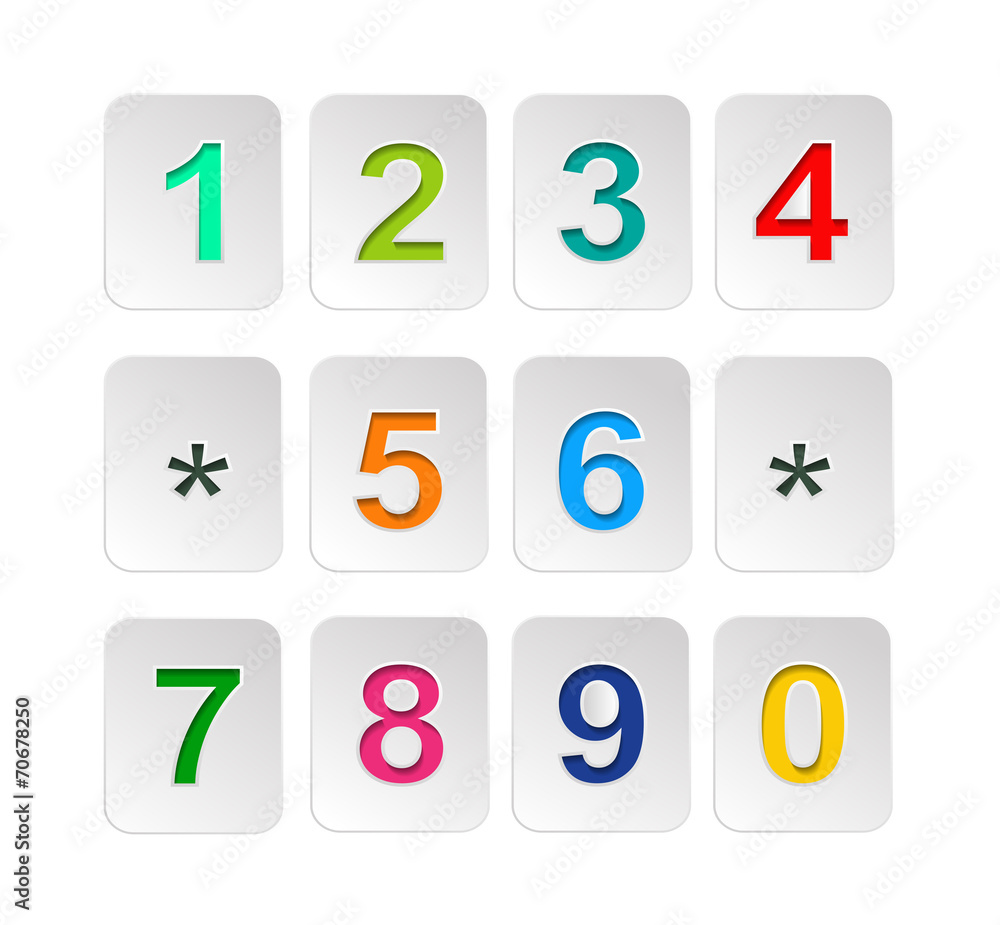 Colour Numbers set .Vector illustration. Colour Numbers set .Vector illustration.