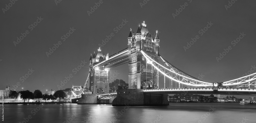 Tower Bridge in black and white