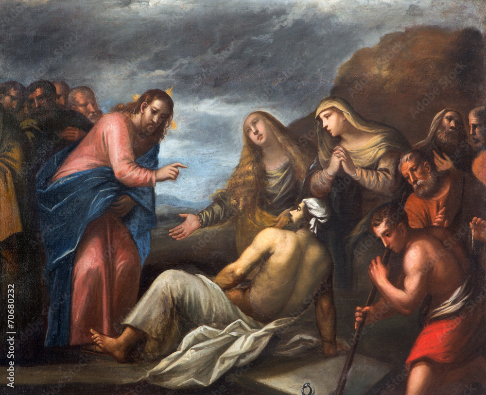 Padua - Paint of the Resurrection of Lazarus scene - obrazy, fototapety, plakaty 
