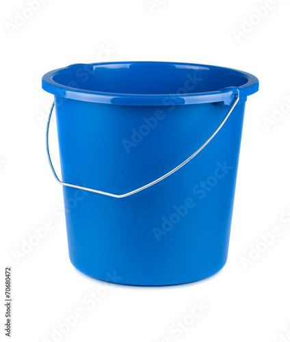 Empty blue bucket