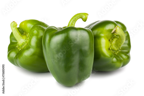Three sweet green peppers