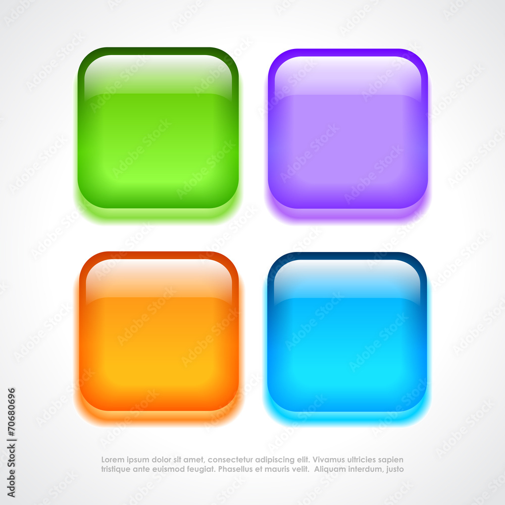 Square neon buttons Square neon buttons