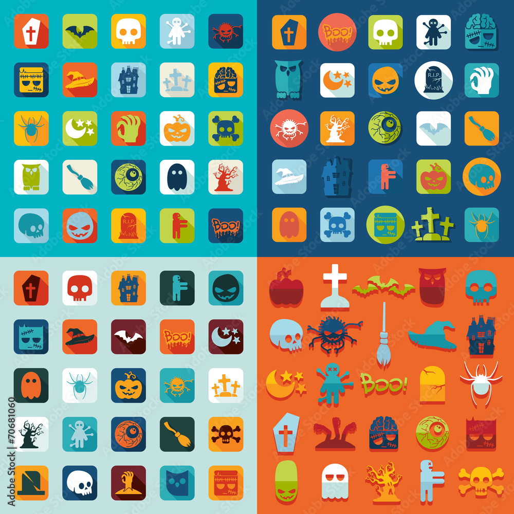 Set of halloween icons Set of halloween icons