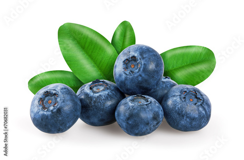 Blueberries with leafs