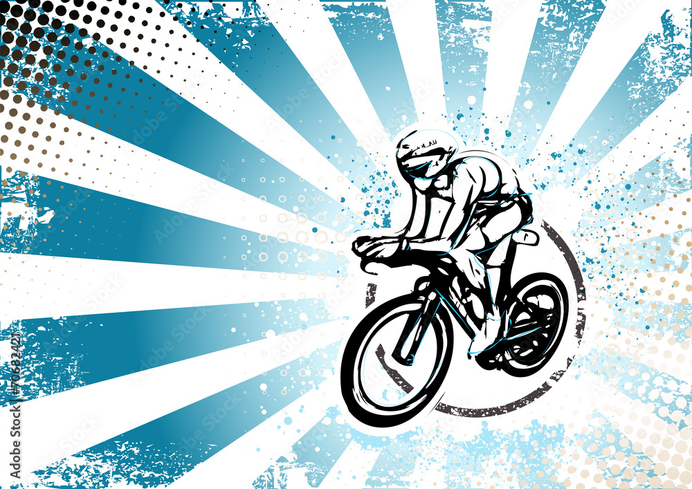 Fototapeta premium retro cycling poster background