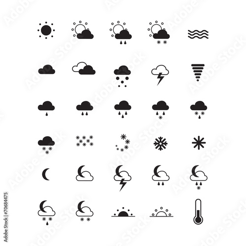Weather icons isolated on white