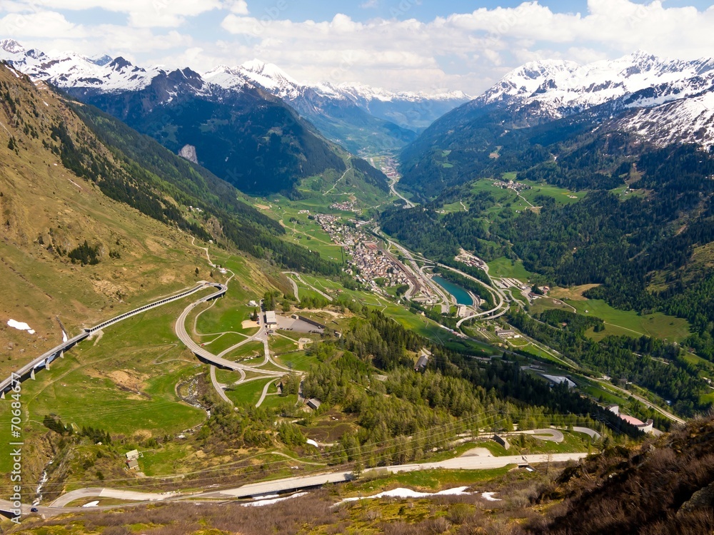 Mountainous landscape in Switzerland.