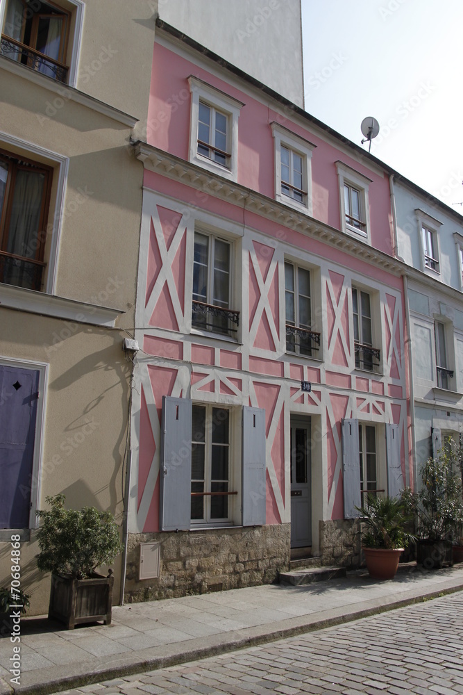 Maison rose de la rue Crémieux à Paris