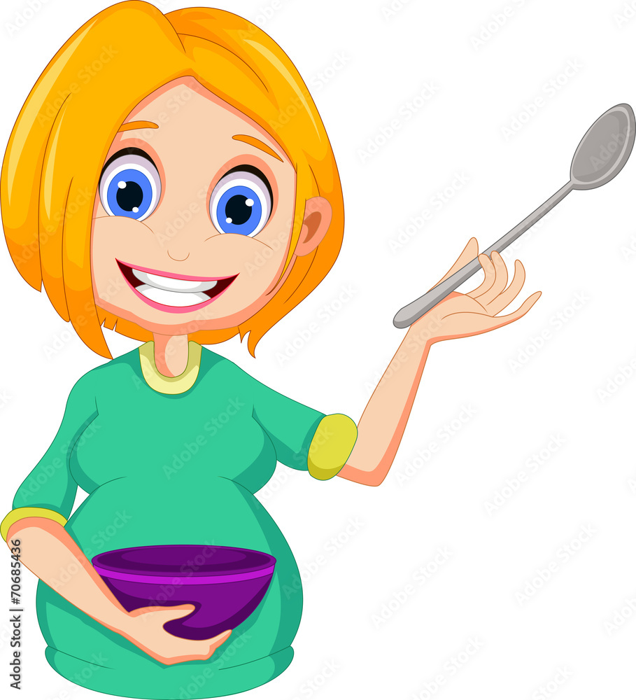 pregnant women cartoon presenting how to cooking pregnant women cartoon presenting how to cooking