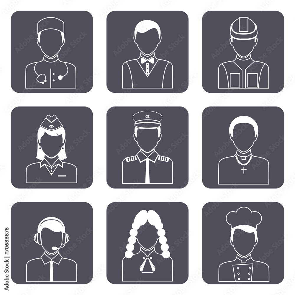 Professional avatar icons set Professional avatar icons set