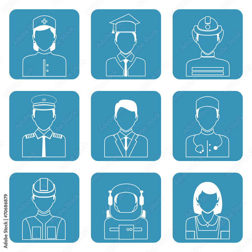 Professional avatar icons set Professional avatar icons set