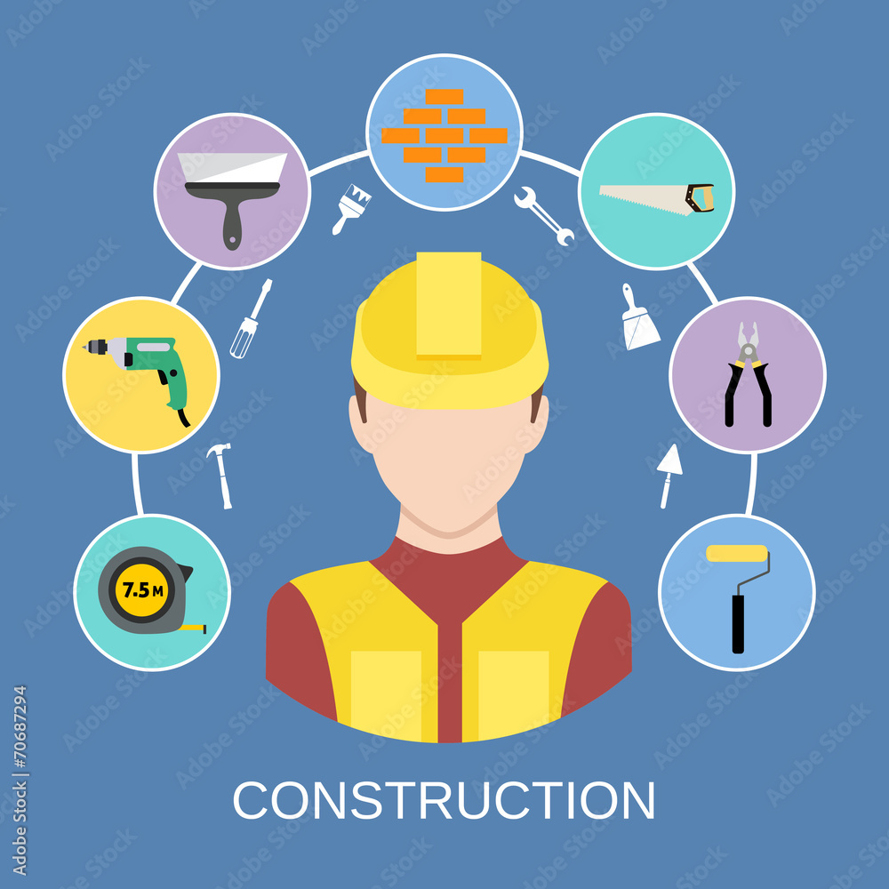 Engineer builder icons set Engineer builder icons set