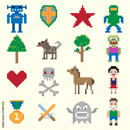 Game pixel characters © Macrovector