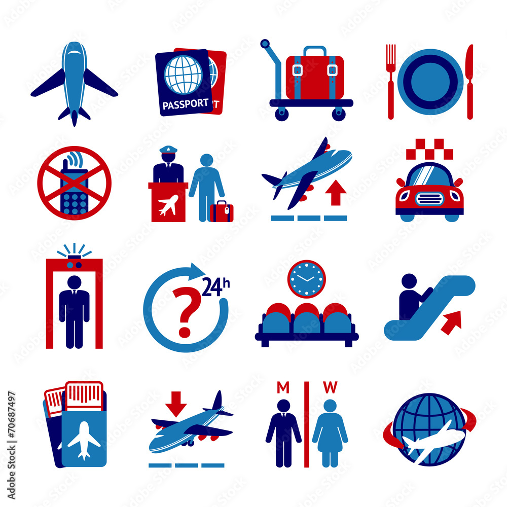 Fototapeta premium Airport Icons Set