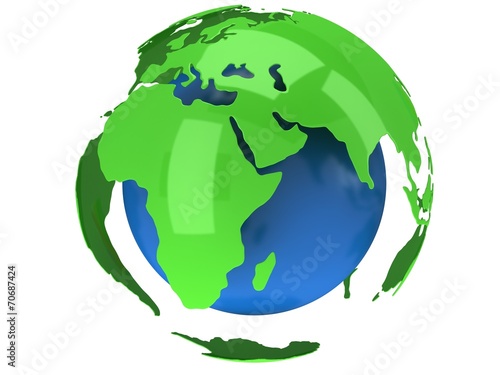 Photography Earth planet globe. 3D render. Africa view.