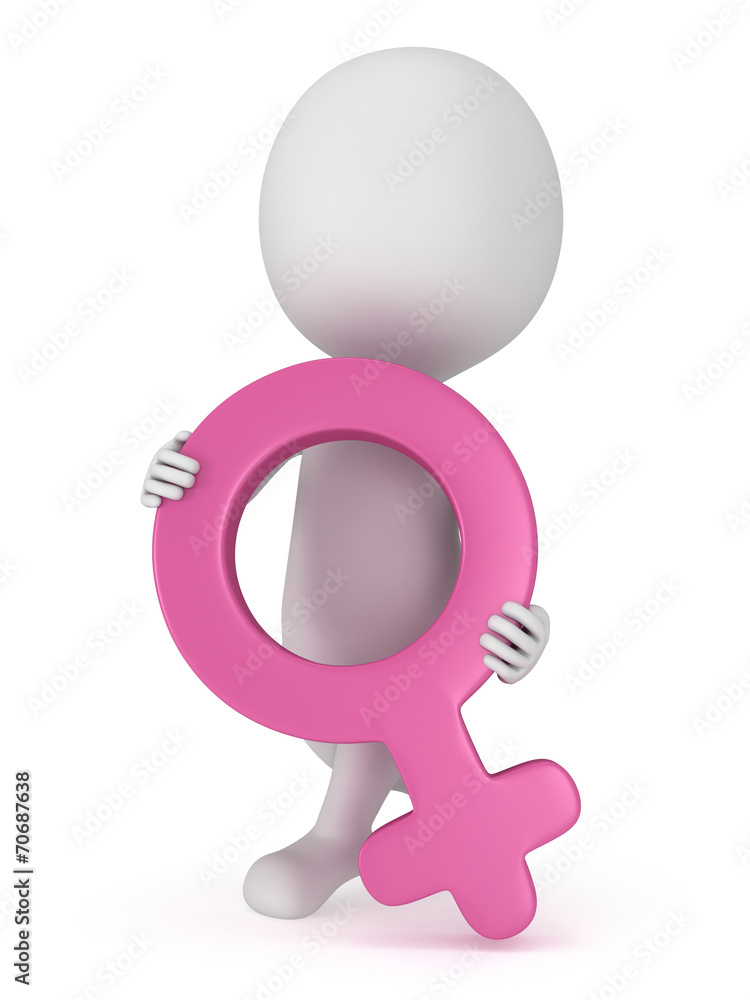 3d man with female gender sign. 3d man with female gender sign.