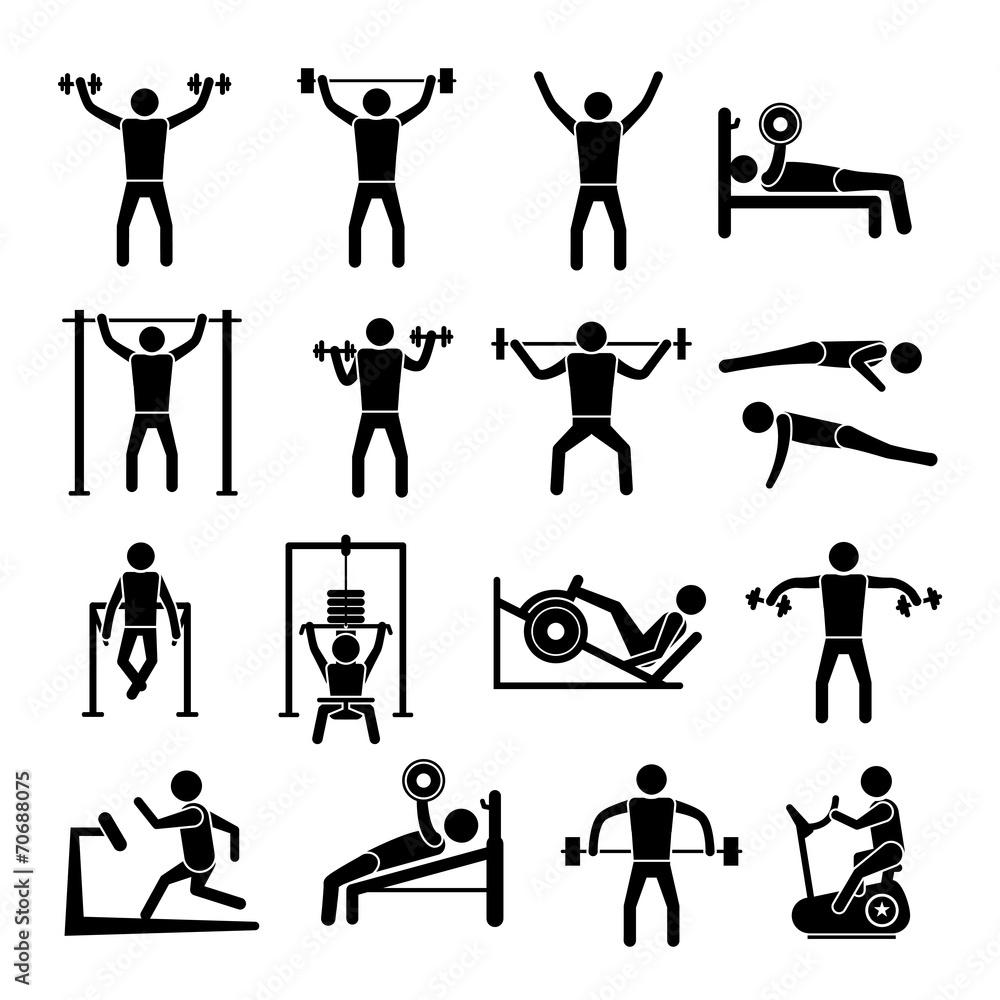 Workout Training Icons Set Workout Training Icons Set