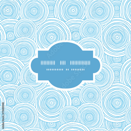 Vector doodle circle water texture frame seamless pattern