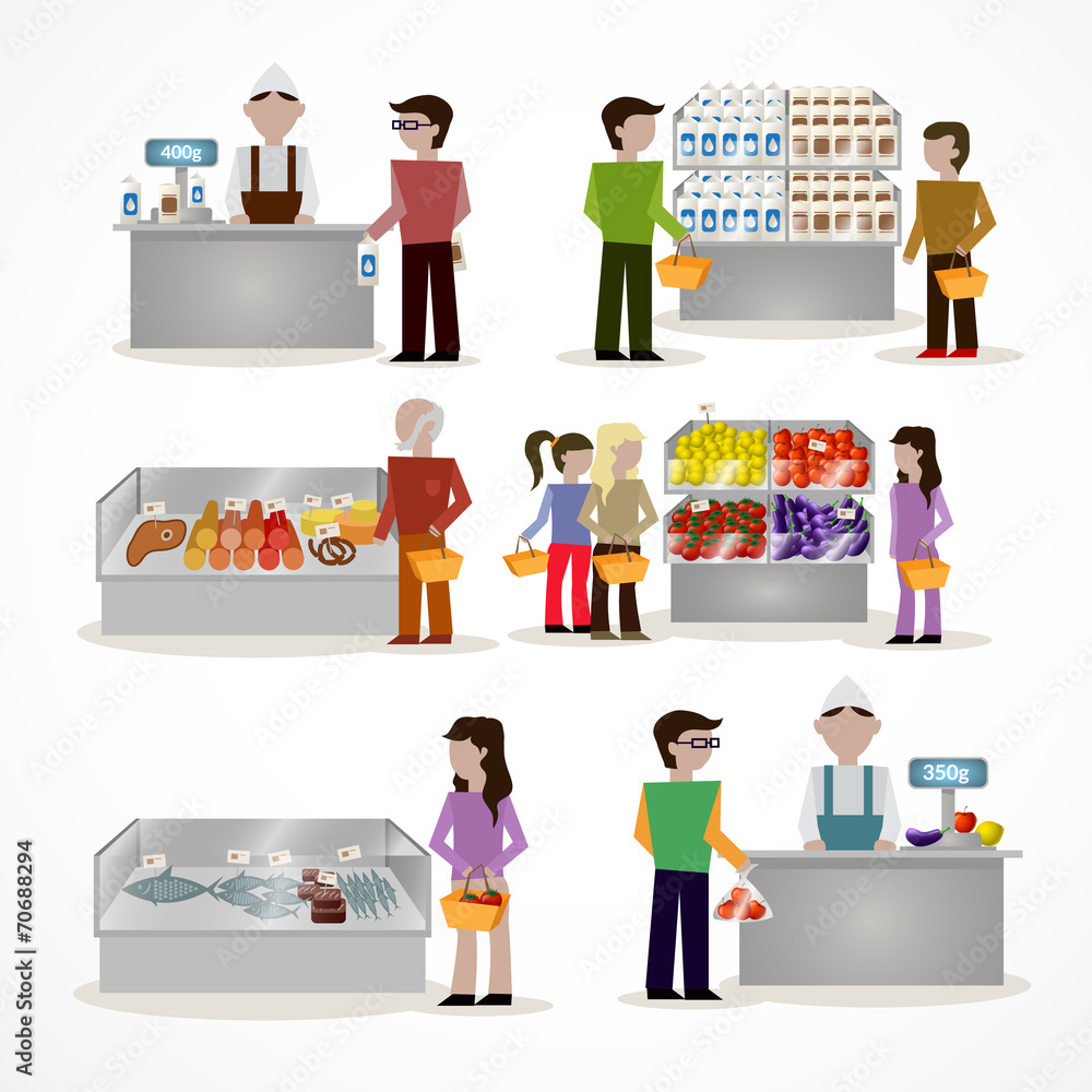 People in supermarket People in supermarket